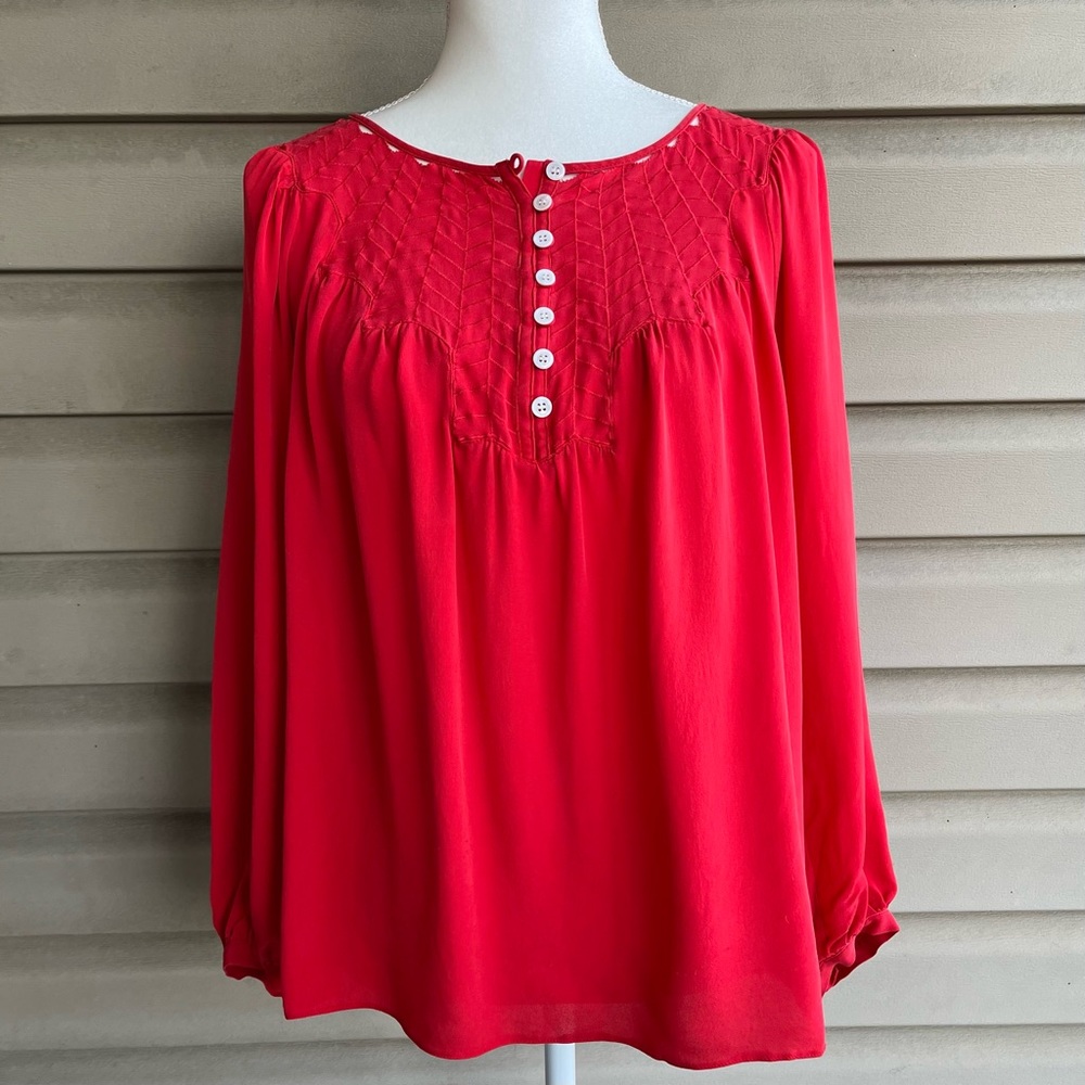 •Alice Ritter• 100% Silk Popover Blouse - Size 6